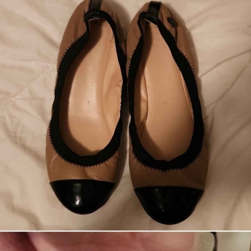 Cole Haan Black and Tan Ballet Flats